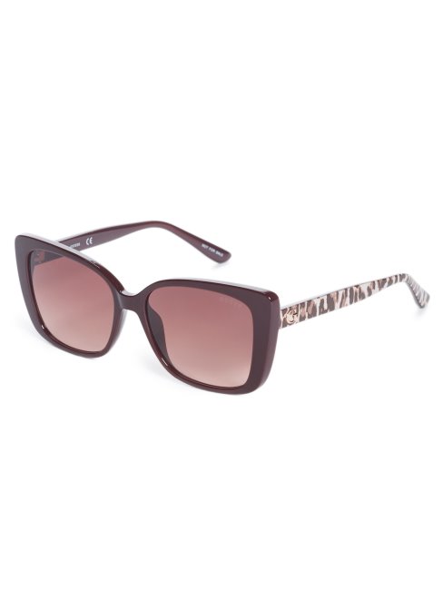 Lunettes De Soleil Carrées Scarlett 69f Bordeaux Guess