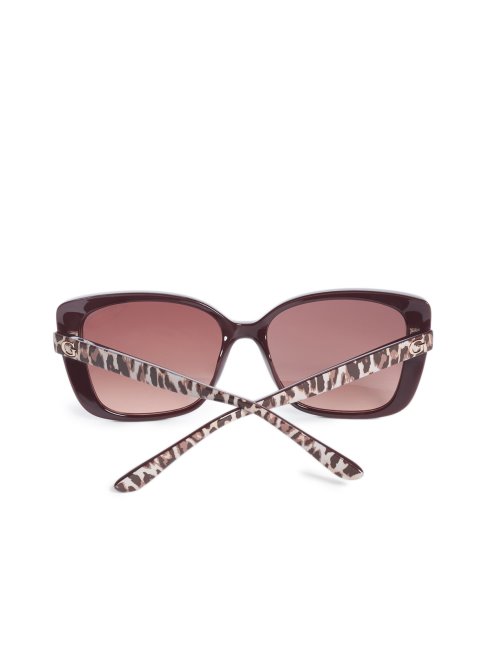 Lunettes De Soleil Carrées Scarlett 69f Bordeaux Guess