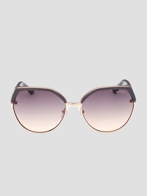 Guess Lunettes De Soleil Géométriques Grises En Métal émaillé