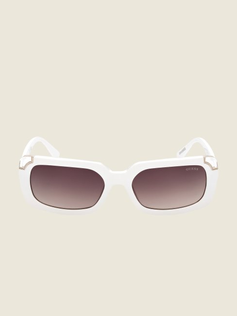 Lunettes De Soleil Carrées Logo Guess Blanc
