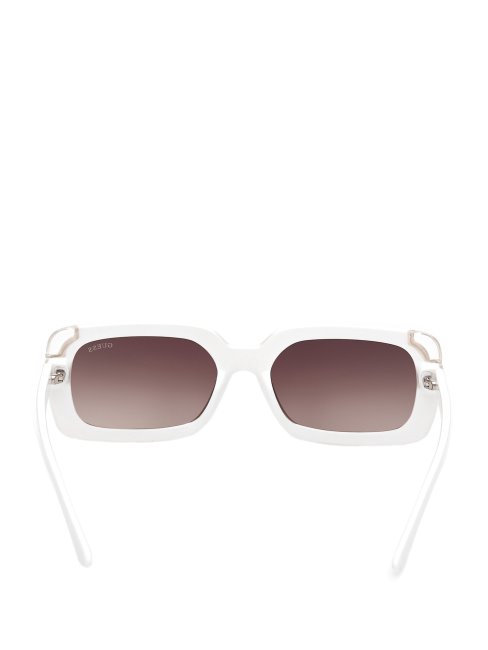 Lunettes De Soleil Carrées Logo Guess Blanc