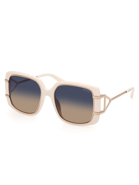 Lunettes De Soleil Carrées Oversize Guess Blanc