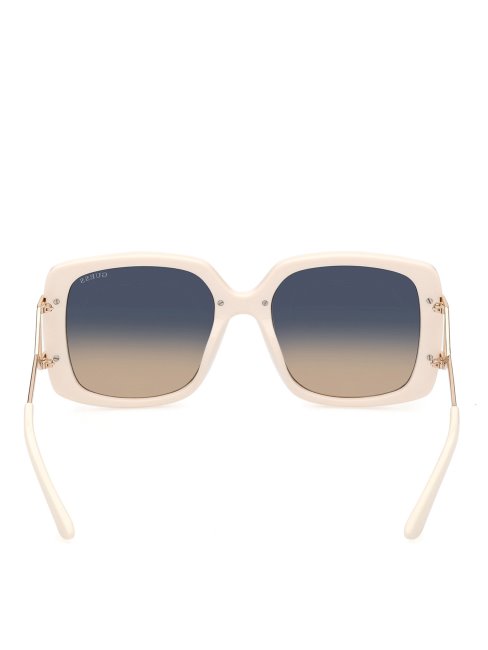 Lunettes De Soleil Carrées Oversize Guess Blanc