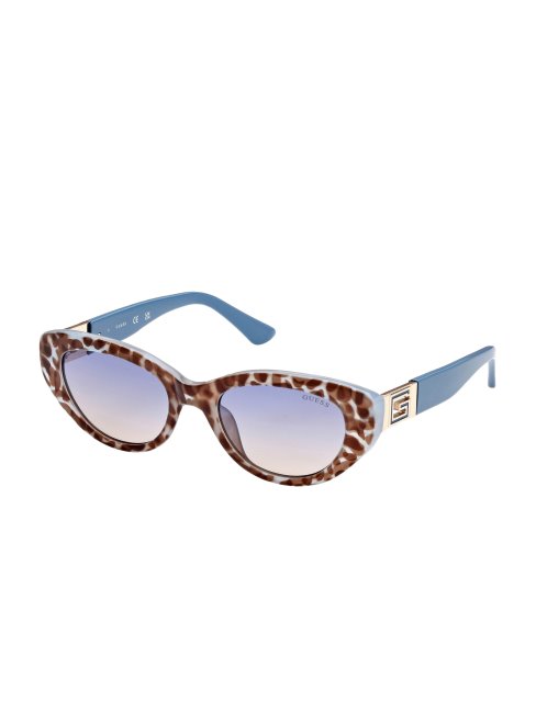 Lunettes De Soleil œil-de-chat En Plastique Coloré Bleu/autre/dégradé Blu Guess