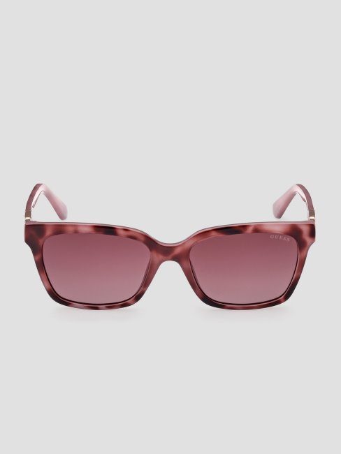 Lunettes De Soleil Carrées En Plastique Violettes Guess