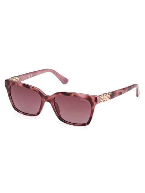 Lunettes De Soleil Carrées En Plastique Violettes Guess