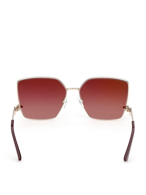 Guess Lunettes De Soleil Carrées Zigzag Oversize Dorées