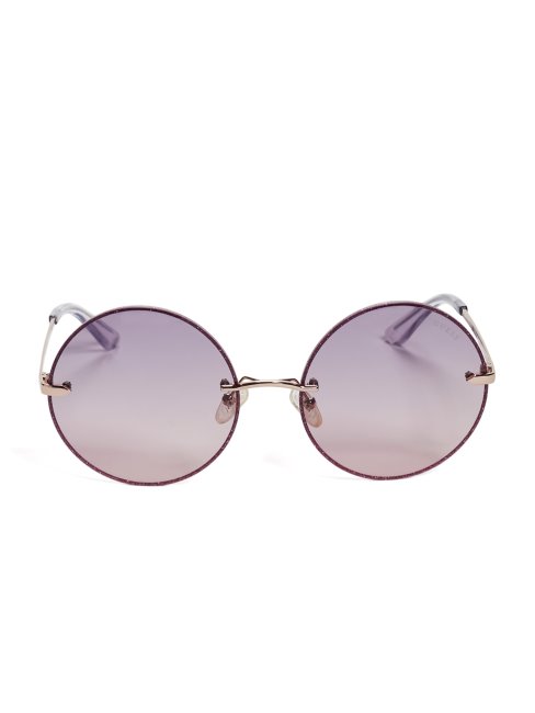 Masa Wash Greyson Lunettes De Soleil Rondes à Bordure Scintillante Guess