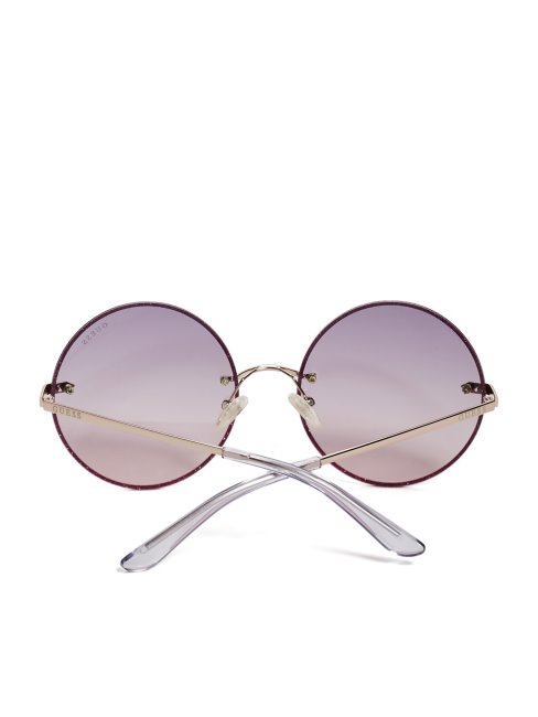 Masa Wash Greyson Lunettes De Soleil Rondes à Bordure Scintillante Guess