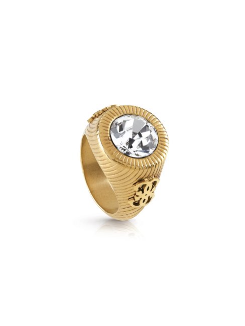 Bague Logo Cristal Doré - Taille 6 Ag Guess