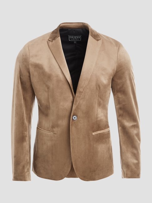 Guess Champagne Multi Blazer En Velours Fulham