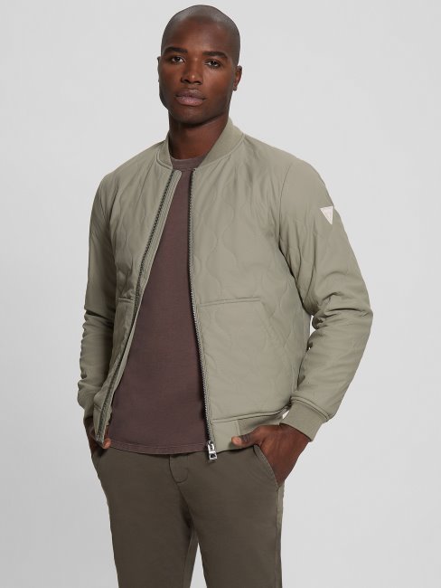 Blouson Aviateur Matelassé Vert Mousse Guess