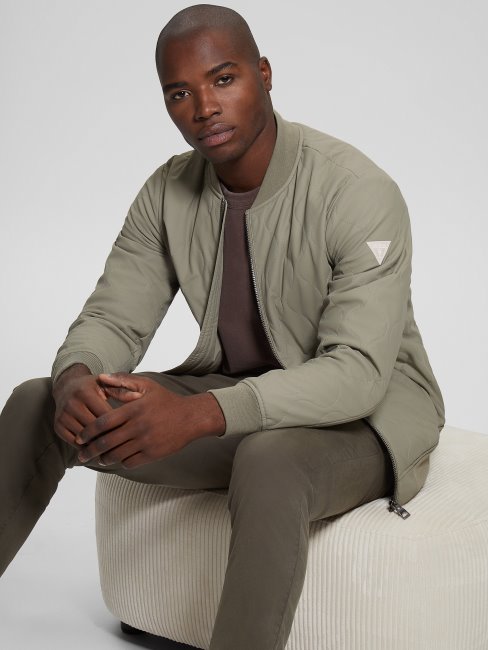 Blouson Aviateur Matelassé Vert Mousse Guess