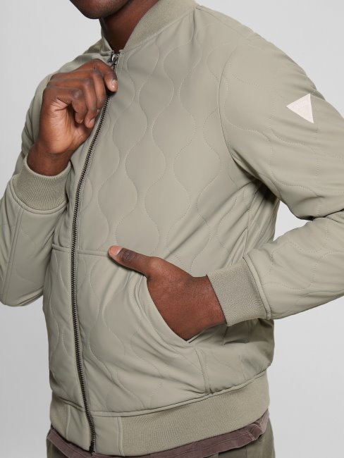 Blouson Aviateur Matelassé Vert Mousse Guess