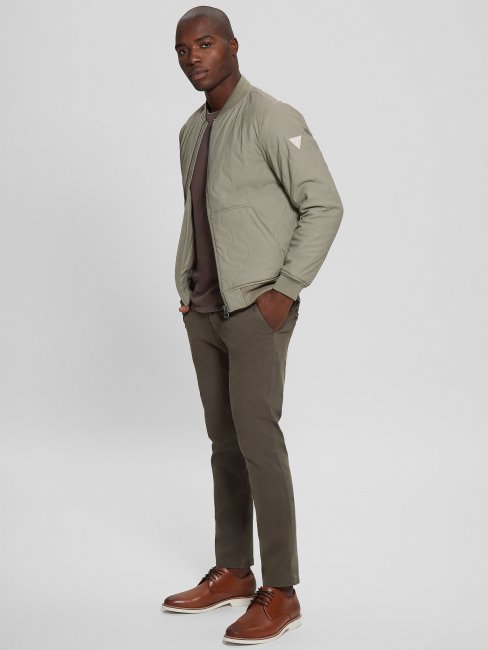 Blouson Aviateur Matelassé Vert Mousse Guess