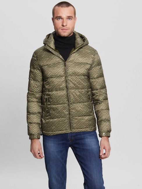 Veste Doudoune Ultra-légère Guess Eco Kaki Guess Geo