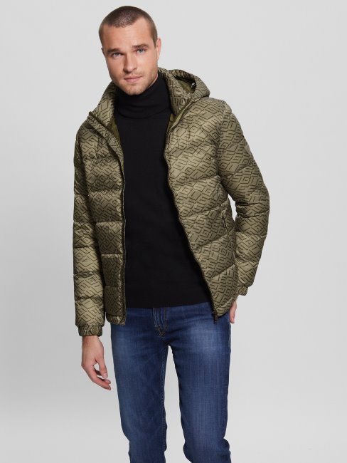 Veste Doudoune Ultra-légère Guess Eco Kaki Guess Geo
