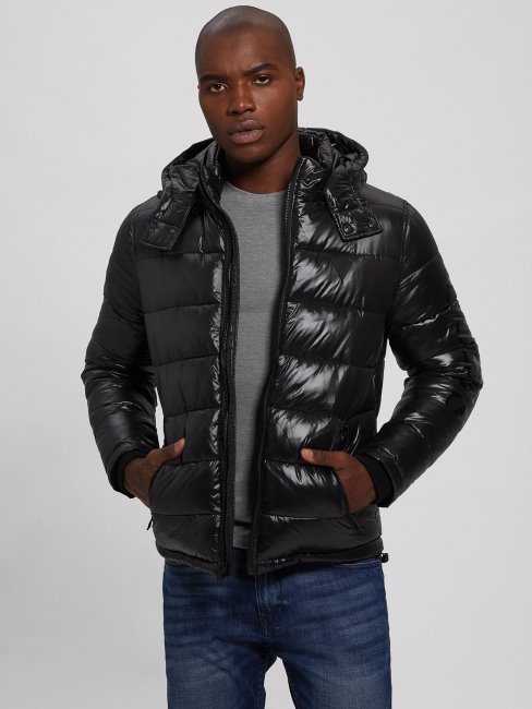 Veste Matelassée Noir Jet Multi Logo Anthony Guess