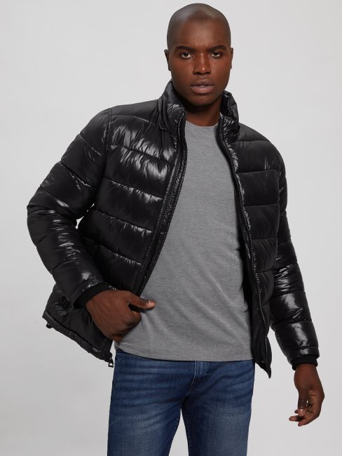 Veste Matelassée Noir Jet Multi Logo Anthony Guess