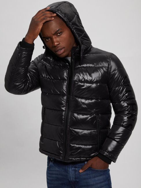 Veste Matelassée Noir Jet Multi Logo Anthony Guess