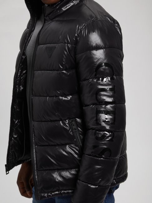 Veste Matelassée Noir Jet Multi Logo Anthony Guess