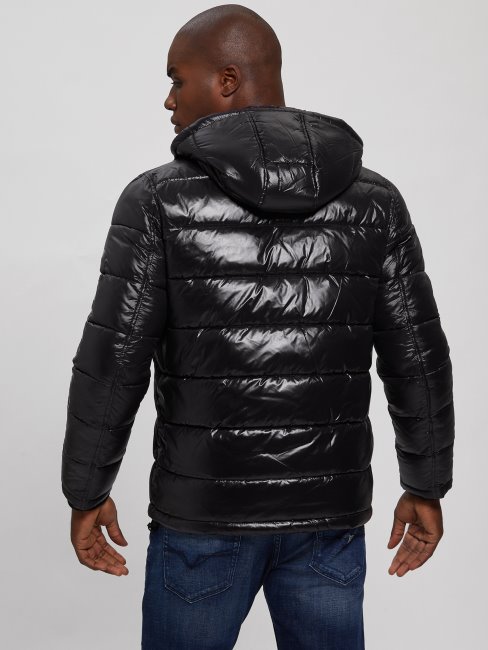 Veste Matelassée Noir Jet Multi Logo Anthony Guess