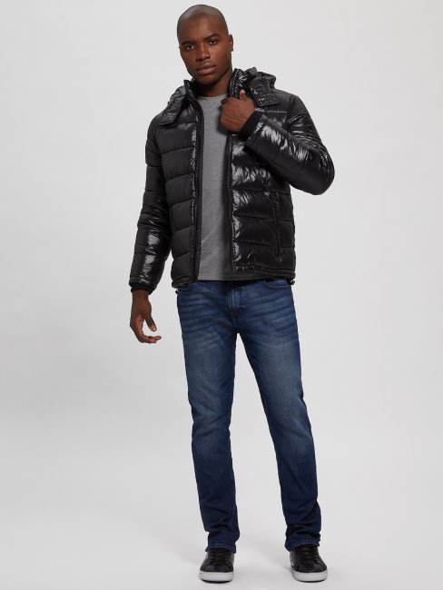 Veste Matelassée Noir Jet Multi Logo Anthony Guess