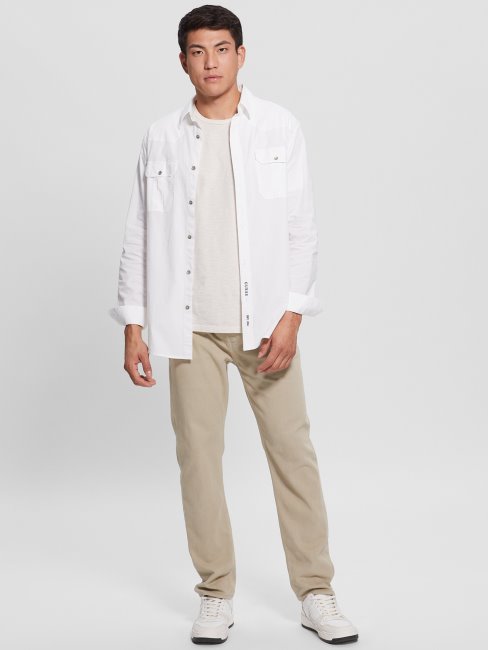 Pantalon Tissé Eco James Slim Guess Pasadena Stone