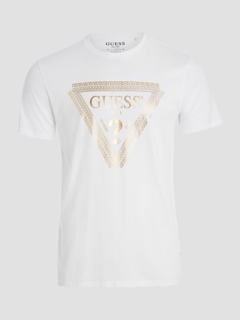 Tee Shirt Chaine Logo Blanc Pur Guess