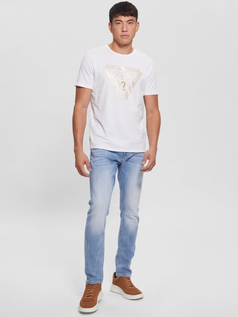Tee Shirt Chaine Logo Blanc Pur Guess