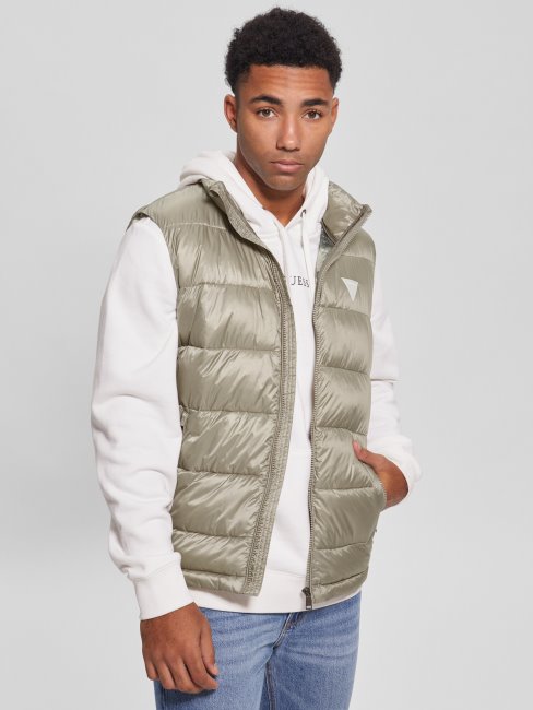 Gilet Matelassé Ultra-léger Eco Vert Moussu Guess