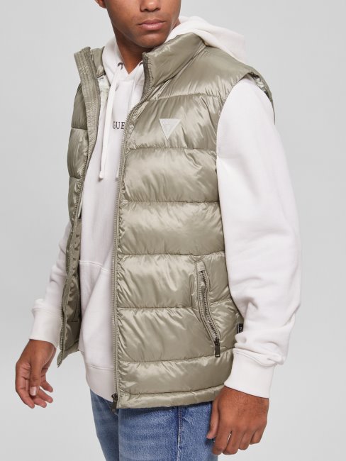Gilet Matelassé Ultra-léger Eco Vert Moussu Guess