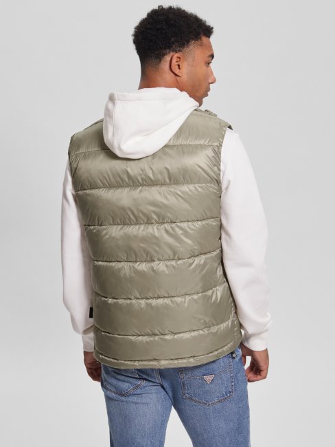 Gilet Matelassé Ultra-léger Eco Vert Moussu Guess