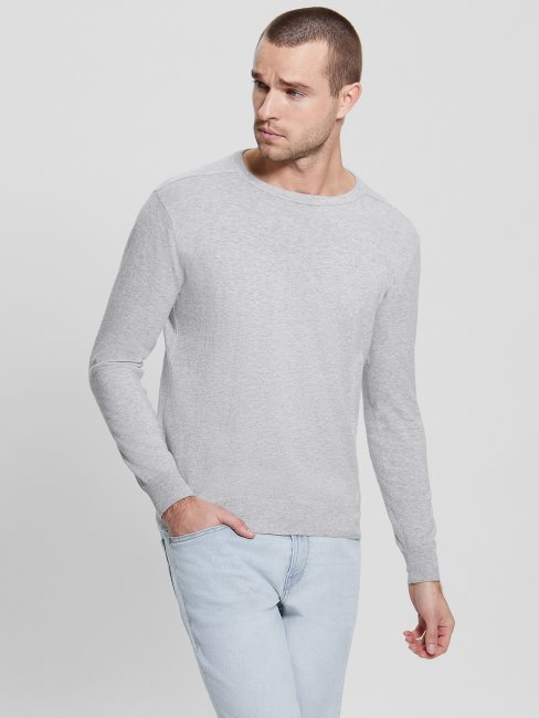 Pull En Soie Mélangée Eco Randall Light Stone Heather Guess