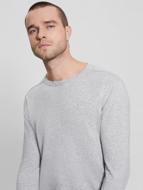 Pull En Soie Mélangée Eco Randall Light Stone Heather Guess
