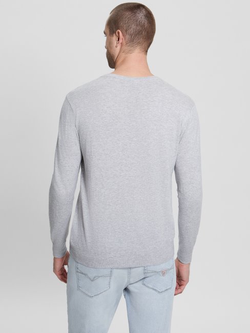 Pull En Soie Mélangée Eco Randall Light Stone Heather Guess