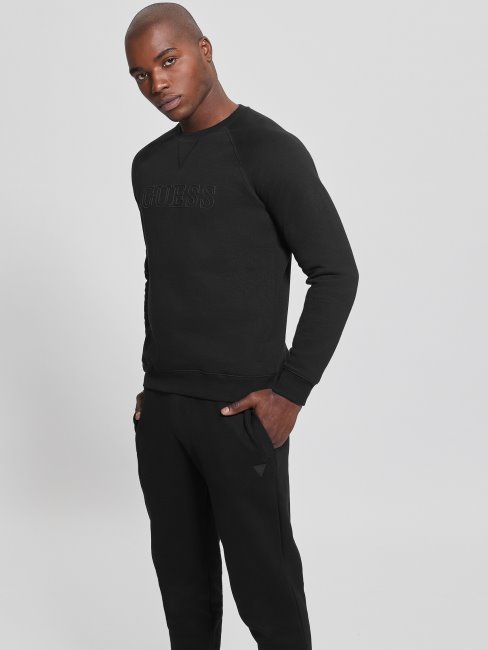 Sweat Noir Jet Eco Aldwin Logo Guess