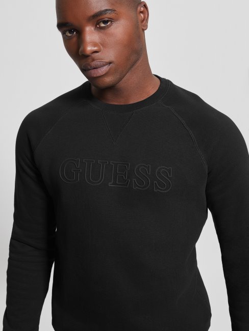 Sweat Noir Jet Eco Aldwin Logo Guess