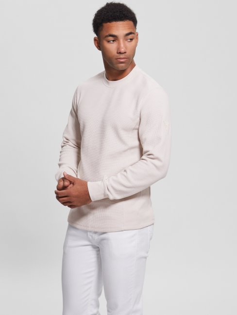 Myles Waffle T-shirt à Manches Longues Guess Pierre En Sourdine