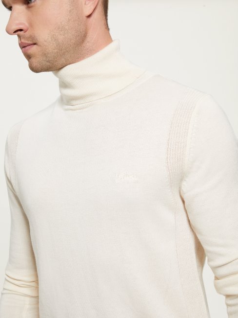 Pull à Col Roulé Eco Percival Blanc Chaud Guess