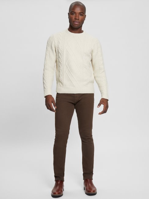 Pull Torsade Eco Guess Perle Ecru