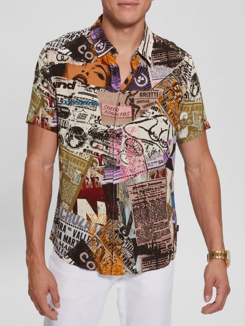 Guess Journal Collage Eco Collage Chemise