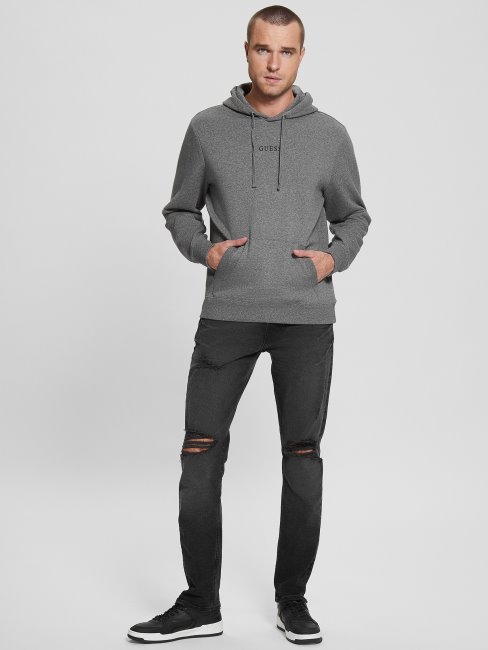 Guess Eco Roy Sweat à Capuche Avec Logo Night Dark Heather