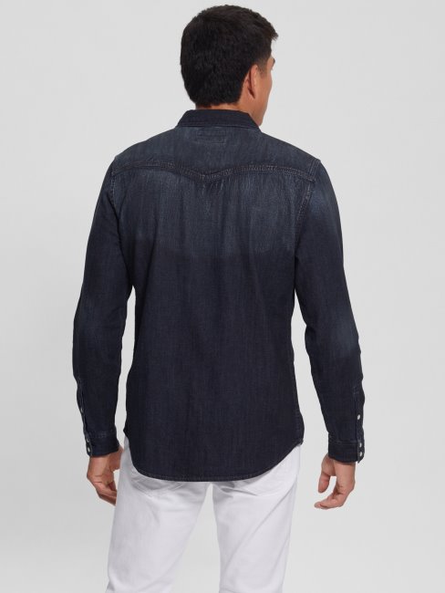 Chemise Western En Denim Regular-fit Brouillard De Minuit Guess