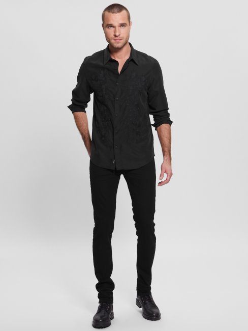 Chemise Noire Brodée Guess Eco