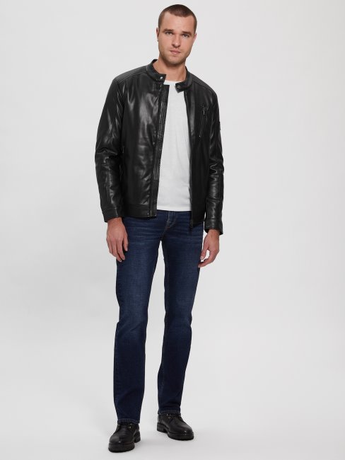 Veste De Motard En Similicuir Guess Noir De Jais