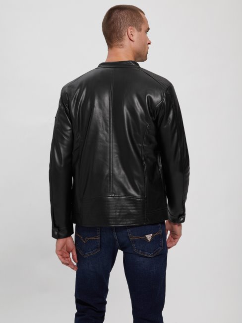 Veste De Motard En Similicuir Guess Noir De Jais