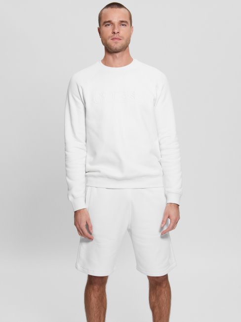 Sweat Eco Aldwin Logo Guess Blanc/scuffy