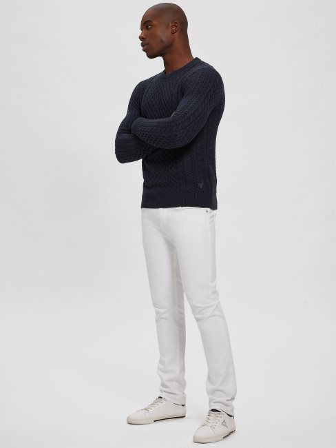 Guess Paise Pull En Laine Mélangée Norvégienne Bleu élégant