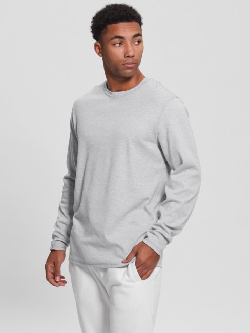 T-shirt à Manches Longues Skyler Gris Granit Chiné Guess